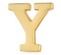 HONEY BEAR Broches Cartas Pin para Trajes de Hombre/Mujer Camisa Accesorios, Insignia de Etiqueta de Broche de Cuello, 26 letras A a Z, Oro, 0.59inch (Y-0.59in)