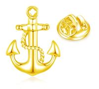 HONEY BEAR Broches Pin Nautische Anclas Barco Marinos Océano para Trajes de Hombre/Mujer, Regalo de Negocios (Oro brillante)