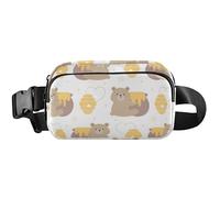 Honey Bear - Cangurera blanca para mujer, impermeable, para todas partes, bonita riñonera para mujer, oso de miel, 8 x 5.3 x 2.3 pulgadas, divertido y lindo, oso blanco miel, 8 x 5.3 x 2.3 pulgadas