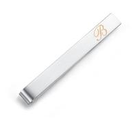 Honey Bear Clip de corbata con letra del alfabeto de acero inoxidable para hombre para regalo de boda de negocios, 5,4 cm, plata cepillada de la A a la Z (B 2.13 inches)