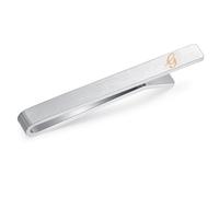 Honey Bear Clip de corbata con letra del alfabeto de acero inoxidable para hombre para regalo de boda de negocios, 5,4 cm, plata cepillada de la A a la Z (G Más grueso con Box 2.13")