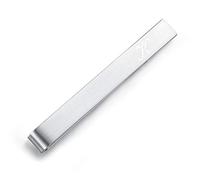 HONEY BEAR Clip de corbata con letra inicial del alfabeto para hombre, tamaño normal, 5,4 cm, plata cepillada, 54mm, Acero inoxidable, No es una piedra preciosa