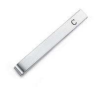HONEY BEAR Clip Pasador de Corbata -Carta Inicial Alfabeto Talla Normal para Hombre Necktie, Acero Inoxidable,Boda Negocio Regalo,5.5cm,Plata Cepillada