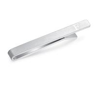 HONEY BEAR Clip Pasador de Corbata -Carta Inicial Alfabeto Talla Normal para Hombre Necktie, Boda Negocio Regalo,5.4cm,Cepillado Plata (F Engrosar con Caja 5.4cm)