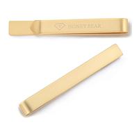 Honey Bear Clip Pasador de corbata -Talla normal Para Hombre Necktie, Acero inoxidable,Boda Negocio Regalo,5.4cm (Oro)