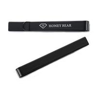 Honey Bear Clip Pasador de corbata -Talla normal Para Hombre Necktie, Acero inoxidable,Boda Negocio Regalo,5.4cm (Negro)