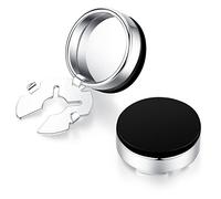 Honey Bear concha de mar blanco redonda Pearl/Onyx Negro Gemelos de hombre de negocios de acero inoxidable gemelos (negro)