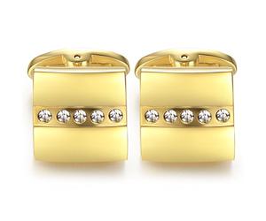 Honey Bear Crystal Gemelos Cuadrado Critales Oro Hombre Camisa Muñeca Cuello De Acero Inoxidable Boda Comercial, Acero inoxidable, Cristal, Acero inoxidable, Cristal