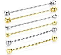 HONEY BEAR Cuadrada Clip Barra Pin Set Accesorio de Camisa Clip Corbata Alfiler Cuello Broche de Traje (6pcs sin Caja)
