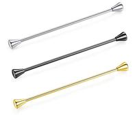 HONEY BEAR Cuadrada Clip Barra Pin Set Accesorio de Camisa Clip Corbata Alfiler Cuello Broche de Traje (Cono 3 Piezas sin Caja)