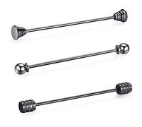 HONEY BEAR Cuadrada Clip Barra Pin Set Accesorio de Camisa Clip Corbata Alfiler Cuello Broche de Traje (Mezclar Negro 3 Piezas sin Caja)