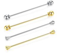 HONEY BEAR Cuadrada Clip Barra Pin Set Accesorio de Camisa Clip Corbata Alfiler Cuello Broche de Traje (4pcs sin Caja)