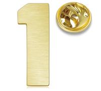 HONEY BEAR Digital Números 1/4/ 5/6/9/10/12/18/21/24 Broches Cartas Pin Alfileres de sombrero para Trajes de Hombre/Mujer, Regalo de Negocios,Oro cepillado (No.1-0.9inches)