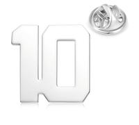 HONEY BEAR Digital Números 1/4/ 5/6/9/10/12/18/21/24 Broches Cartas Pin Alfileres de sombrero para Trajes de Hombre/Mujer, Regalo de Negocios,Plata (No.10 (0.59 inches))