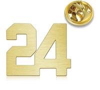 HONEY BEAR Digital Números 1/4/ 5/6/9/10/12/18/21/24 Broches Cartas Pin Alfileres de sombrero para Trajes de Hombre/Mujer, Regalo de Negocios,Oro cepillado (No.24-0.9inches)