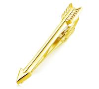 HONEY BEAR flecha arrow Clip Pasador de corbata Pisacorbatas,para los hombres, 1.93" corbata de tamaño normal para el regalo de boda de negocios 4.9cm (Oro brillante)