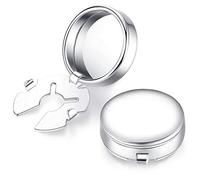 HONEY BEAR Gemelos con cubierta de botón de ónix negro con concha de perla blanca para hombre, Acero inoxidable