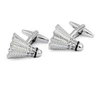 HONEY BEAR Gemelos de bádminton para hombre, acero inoxidable, para regalo de boda de negocios, color plateado, Cobre, No es una piedra preciosa