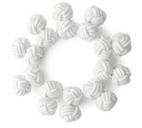 HONEY BEAR Gemelos de Nudo de Seda Tejidos 5 Pares para Hombre/Mujer Camisa/Vestido Decoración(Blanco sin caja)