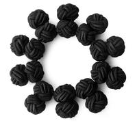 HONEY BEAR Gemelos de Nudo de Seda Tejidos 5 Pares para Hombre/Mujer Camisa/Vestido Decoración(Negro sin caja)