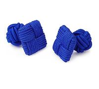 Honey Bear Gemelos de seda del nudo de la tela para hombre, cuadrado para el regalo de boda del negocio (Azul)