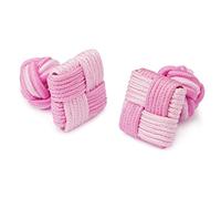 Honey Bear Gemelos de seda del nudo de la tela para hombre, cuadrado para el regalo de boda del negocio (rosado)