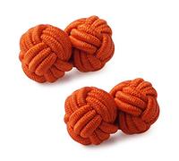 Honey Bear Gemelos de seda del nudo de la tela para hombre/mujer, redondos para el regalo de boda del negocio (azul claro) (Naranja)