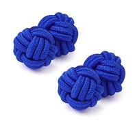 Honey Bear Gemelos de seda del nudo de la tela para hombre, redondos para el regalo de boda del negocio (azul claro) (azul)