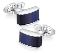 HONEY BEAR Gemelos Opal Azul Rectángulo para Hombres Regalo de Boda de Negocios