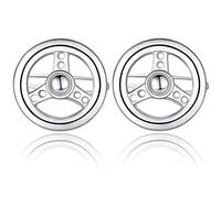 Honey Bear Gemelos para Hombre Camisa - Volante de coche acero inoxidable, Personalizados Para Boda negocio Regalo plata