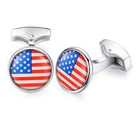 HONEY BEAR Gemelos para hombres -Bandera para regalo de boda de negocios (US United States American Bandera)
