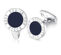 HONEY BEAR Gemelos redondos para camisa de hombre, el mejor papá del mundo para el día del padre, Acero inoxidable, sin piedra