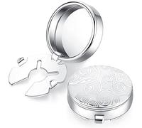 HONEY BEAR - Gemelos redondos para hombre, rectángulo de acero inoxidable cepillado, para boda, negocios, negro con plata, acero inoxidable, sans_pierre, Acero inoxidable, sin piedra