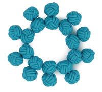 HONEY BEAR Juego de 5 pares de gemelos trenzados de tela de seda para hombre y mujer, para camisa/vestido (Turquesa verde sin caja)