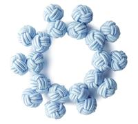 HONEY BEAR Juego de 5 pares de gemelos trenzados de tela de seda para hombre y mujer, para camisa/vestido (Azul claro sin caja)