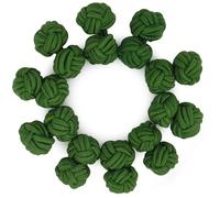 HONEY BEAR Juego de 5 pares de gemelos trenzados de tela de seda para hombre y mujer, para camisa/vestido (Verde oscuro sin caja)