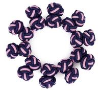 HONEY BEAR Juego de 5 pares de gemelos trenzados de tela de seda para hombre y mujer, para camisa/vestido (Azul Marino Rosa sin caja)