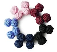 HONEY BEAR Juego de 5 pares de gemelos trenzados de tela de seda para hombre y mujer, para camisa/vestido (Mezcla de azul, rojo sin caja)