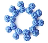 HONEY BEAR Juego de 5 pares de gemelos trenzados de tela de seda para hombre y mujer, para camisa/vestido (Azul sin caja)