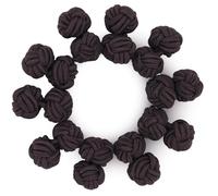 HONEY BEAR Juego de 5 pares de gemelos trenzados de tela de seda para hombre y mujer, para camisa/vestido (Marrón oscuro sin caja)