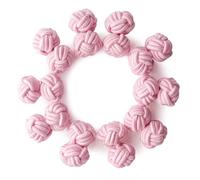 HONEY BEAR Juego de 5 pares de gemelos trenzados de tela de seda para hombre y mujer, para camisa/vestido (Rosa claro sin caja)