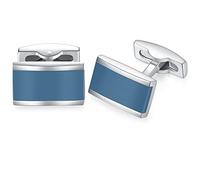 HONEY BEAR rectángulo Gemelos de hombre de negocios de acero inoxidable gemelos azul