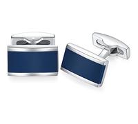 HONEY BEAR rectángulo Gemelos de hombre de negocios de acero inoxidable gemelos (azul) (Azul marino)