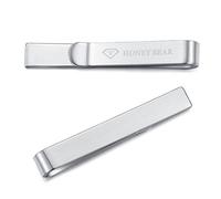 HONEY BEAR Skinny Clip Pasador de corbata - Para Hombre/Chicos Necktie, Boda Negocio Regalo,4cm,1.57inch (Plata cepillada 4cm)