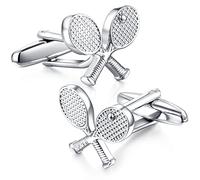 Honey Bear Tenis Gemelos Camisa de hombre de metal, Acero inoxidable,plata