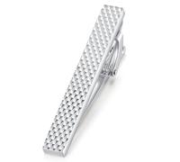 HONEY BEAR Tie Clip Pasador de Corbata Tamaño Normal para Hombre Necktie Regalos de bodas de Negocios,5cm/5.4cm (Plata-5cm)