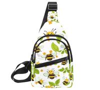Honey Bee (21) - Mochila bandolera ajustable, bolsa de hombro cruzada para viajes, senderismo, Multicolor 11, 11.8x7x1.5in/30x18x4cm