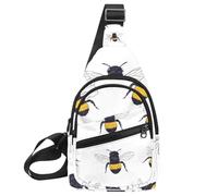 Honey Bee (21) - Mochila bandolera ajustable, bolsa de hombro cruzada para viajes, senderismo, Multicolor 18, 11.8x7x1.5in/30x18x4cm