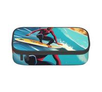 Honey-Bee - Bolsa de almacenamiento con estampado de abeja para oficina de negocios, estuche para lápices, bolsa de maquillaje, bolsas de cosméticos, Surfista hawaiano sobre estampado ondulado, One