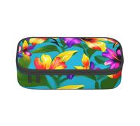 Honey-Bee - Bolsa de almacenamiento con estampado de abeja para oficina de negocios, estuche para lápices, bolsa de maquillaje, bolsas de cosméticos, Flores coloridas hawaianas, One Size